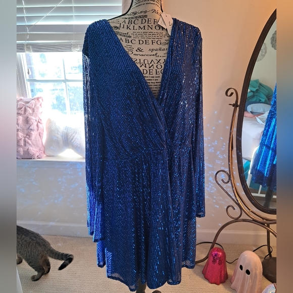 Dresses & Skirts - Blue Sequin Dress NWT